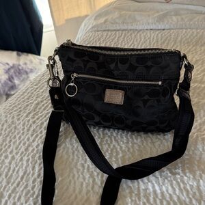 Coach Black Crossbody Bag with Signature Pattern